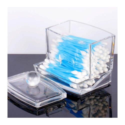 Clear Acrylic Makeup Storage Cotton Swab Organizer Box Cosmetic Holder Image 4