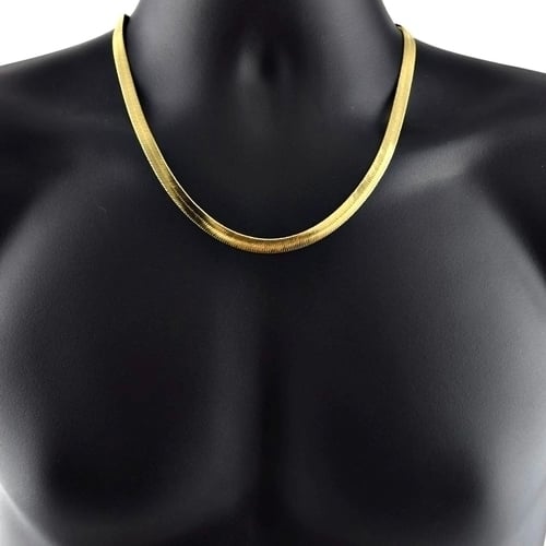 14K Gold Filled Herringbone Flat Necklace 18" Chain Image 1