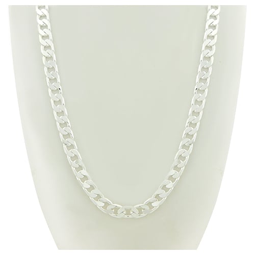 14K White Gold Filled Cuban Link Chain 24" Necklace Image 1