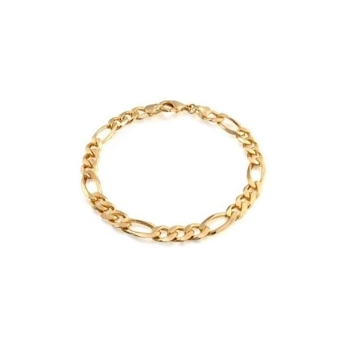 Jewelry Gold Filled Unisex Figaro Chain Bracelet 180 Gauge 8 inches unisex Image 1