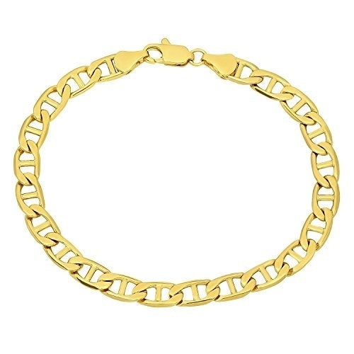 Unisex 14k Gold Mariner Link Bracelet 8  14K Gold Filled Image 1
