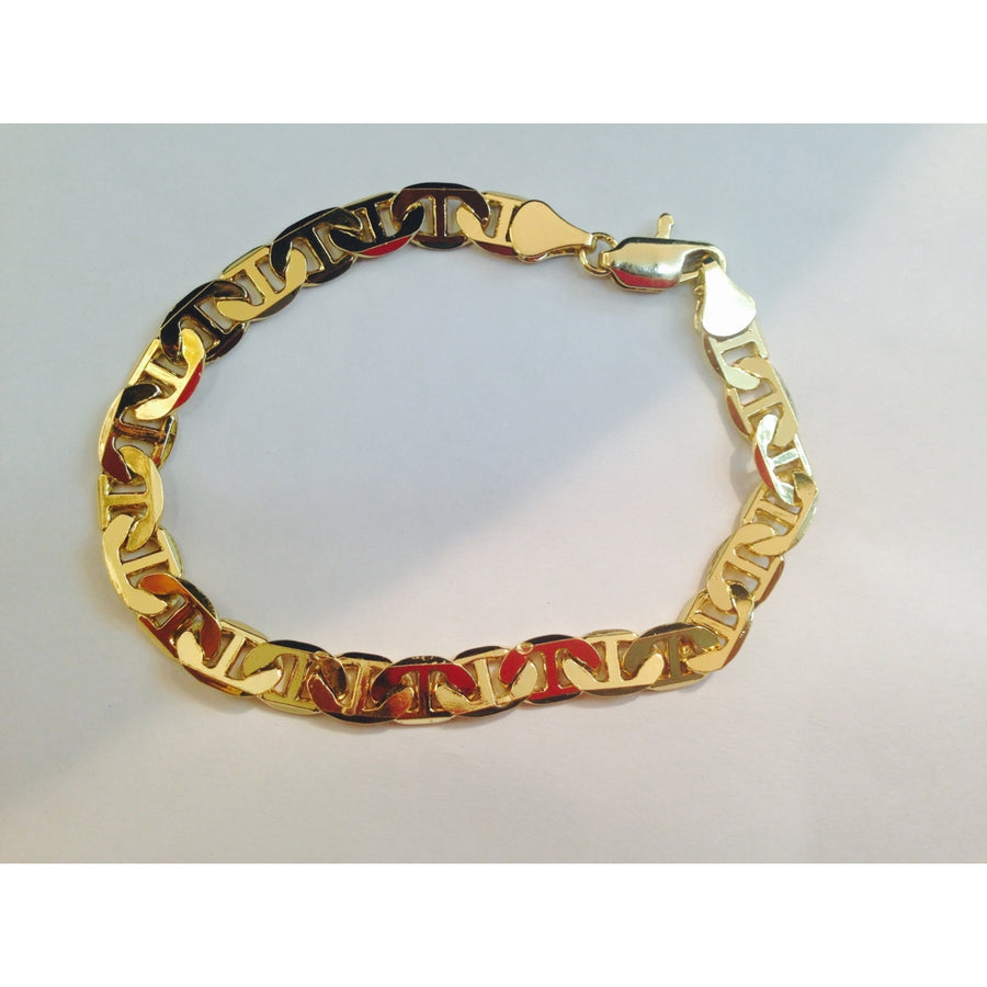 Gold Filled Mariner Link Bracelet 8" unisex 14K Gold Filled Image 1