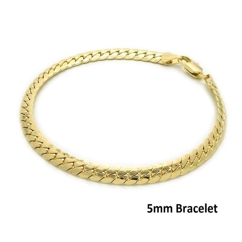 14K Gold FIlled Miami Cuban Bracelet 5mm unisex Image 1