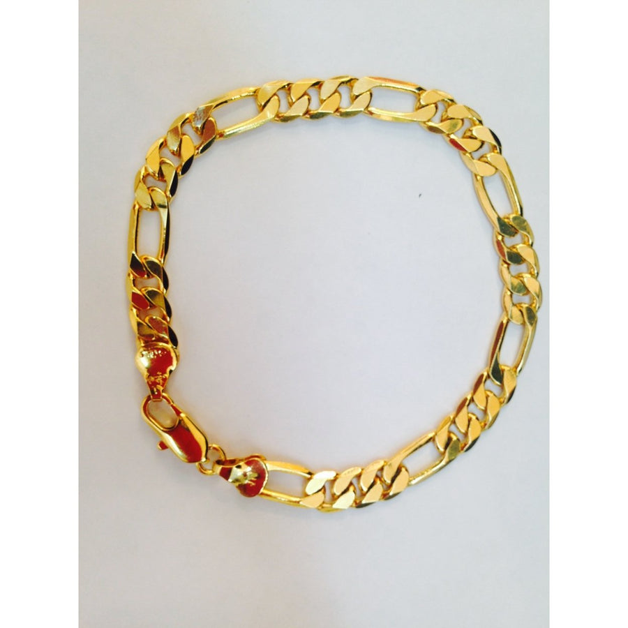 18k Gold Filled Unisex Fiagaro Link Bracelet 8" unisex Image 1