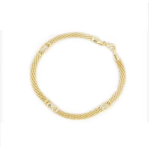 14k Gold Filled Flat Elephant Bracelet Image 1