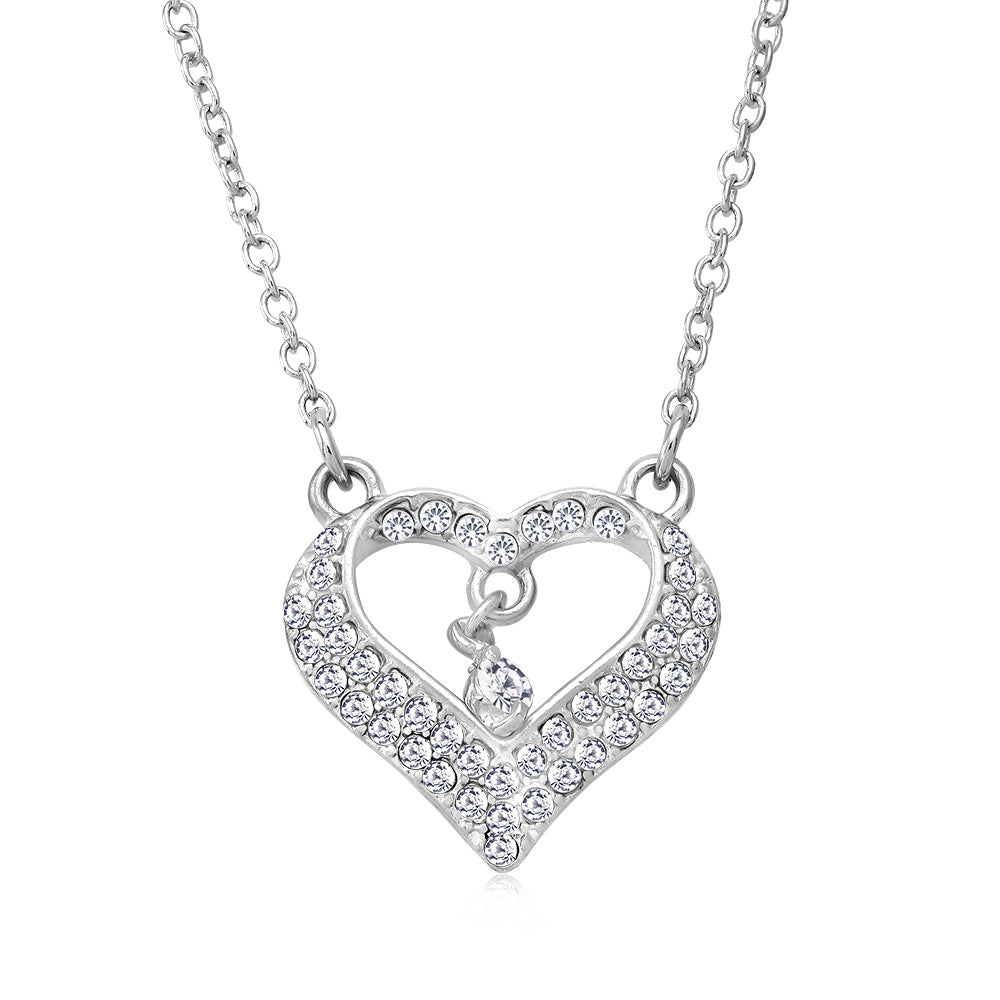 Crystal TearDrop Heart Necklace Image 2