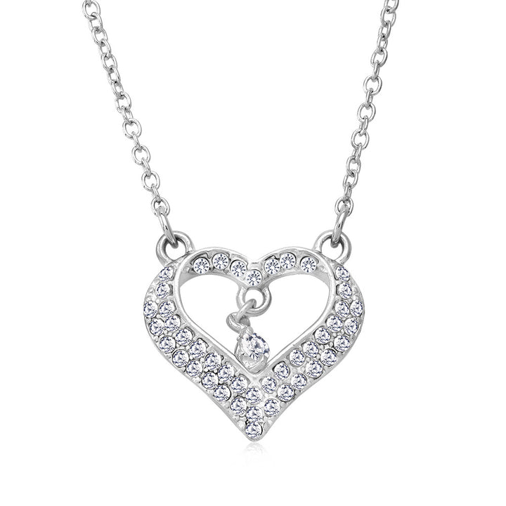 Crystal TearDrop Heart Necklace Image 1