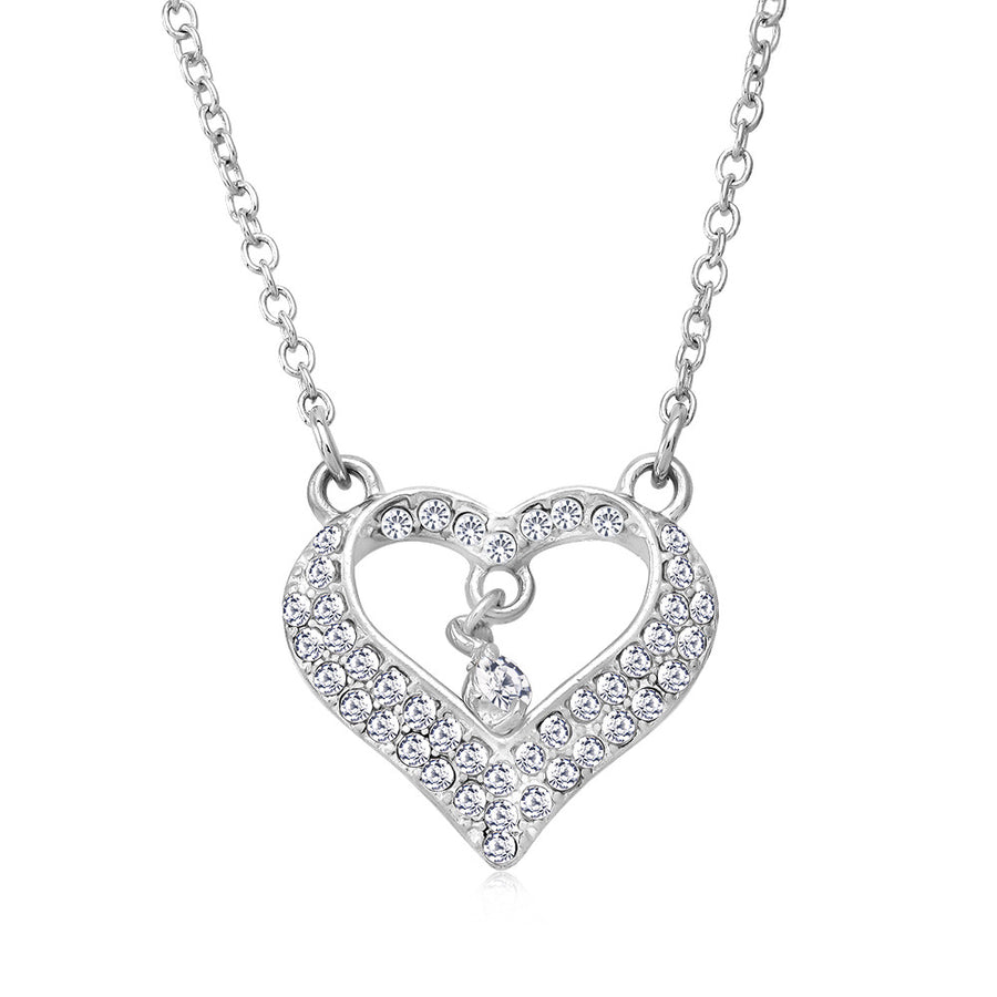 Crystal TearDrop Heart Necklace Image 1