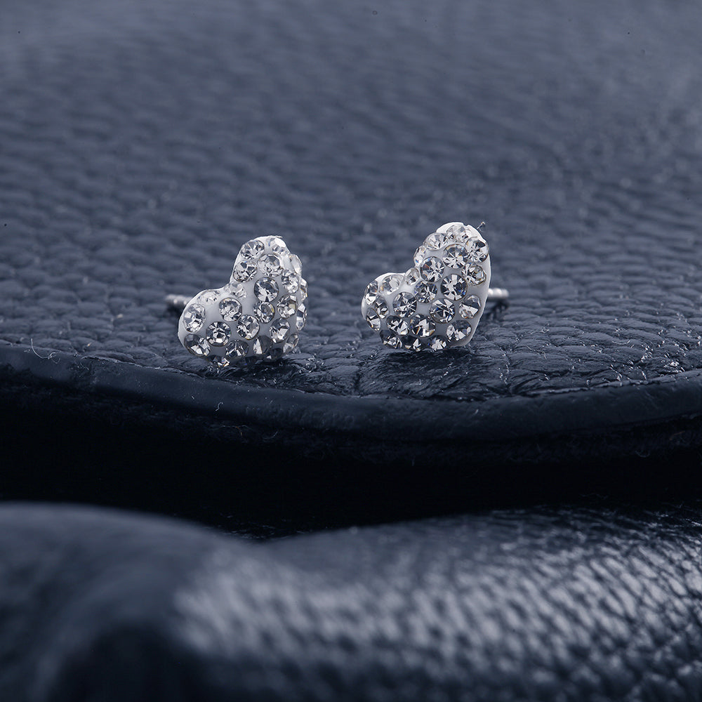 Crystal Heart Stud Earrings Image 2