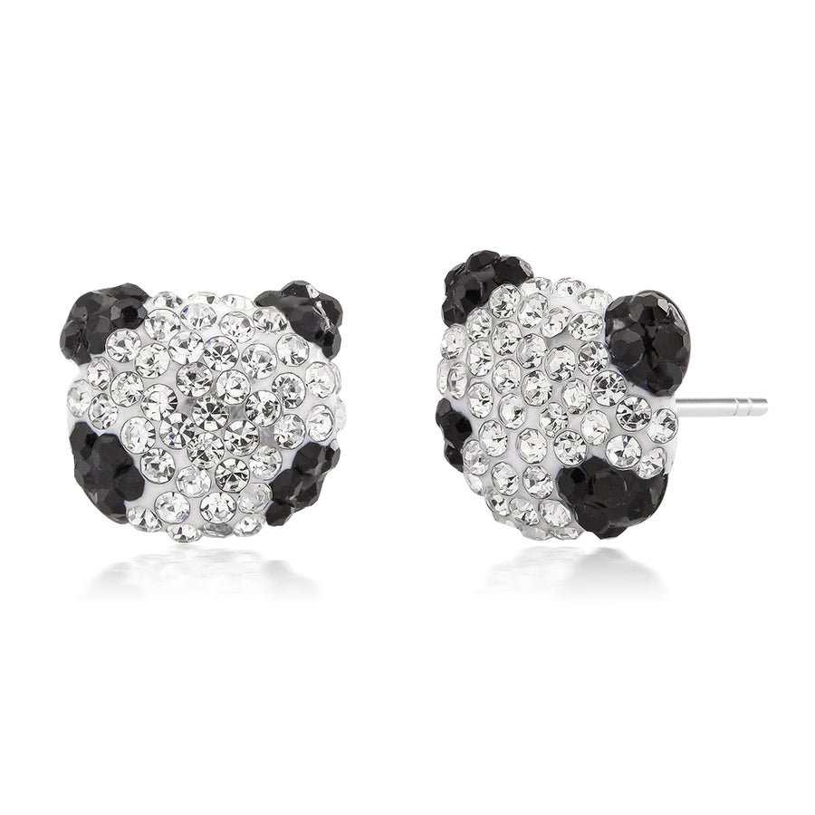 Black And white Crystal Stud Earrings Image 1