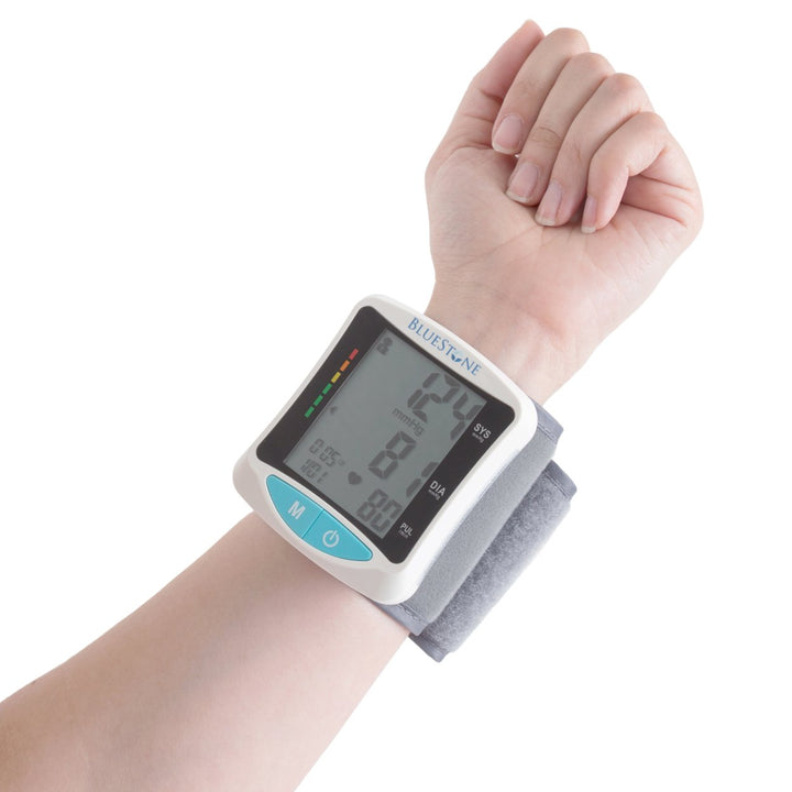 Bluestone Automatic Wrist Blood Pressure Monitor 4 Person Memory LCD Display Image 1