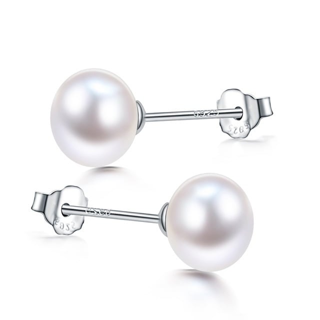 Sterling Silver Freshwater Pearl Stud Earrings Image 4