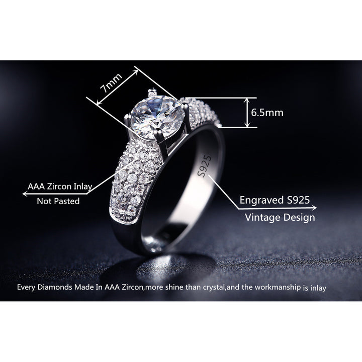 AngelSale Engagement Wedding Ring Band Image 2