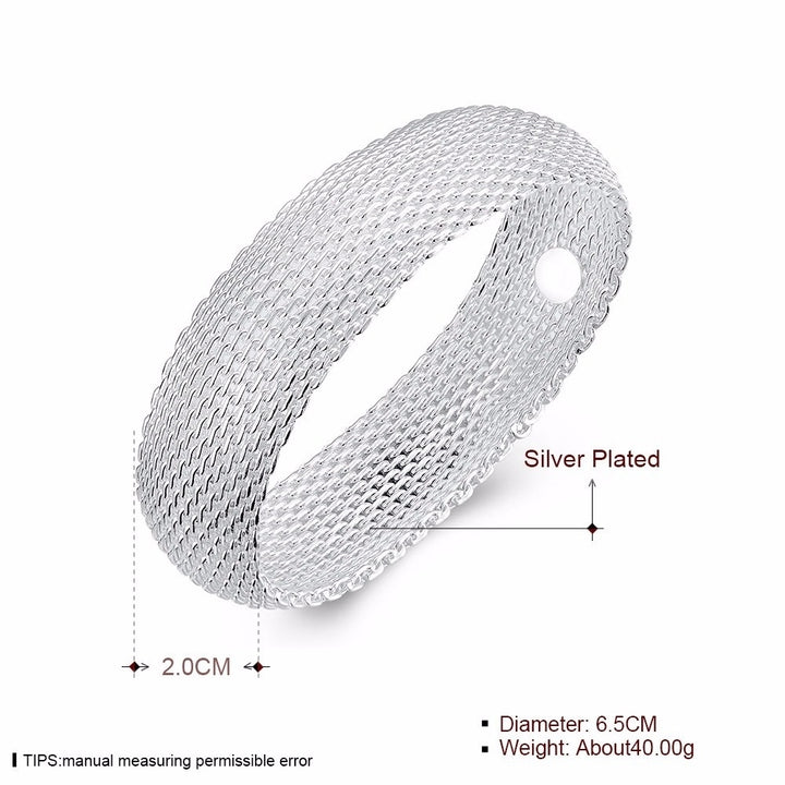 Silver Plated Woven Mesh Bracelet Image 3