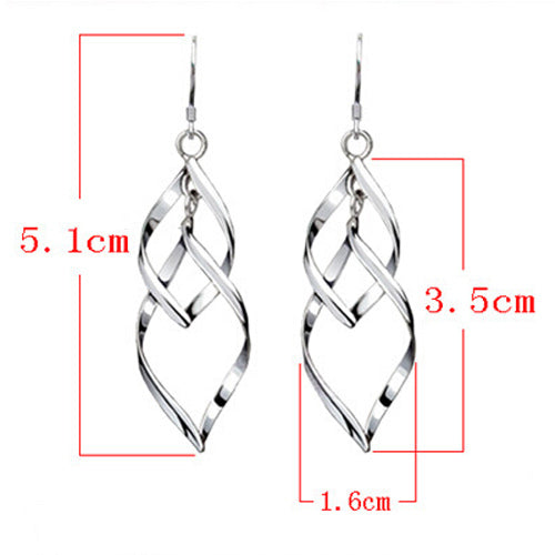 Sterling Silver Wave Twisted Earrings Image 4