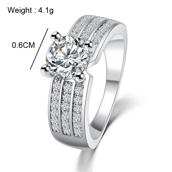 Cubic Zirconia Silver Forever Ring Band Image 3