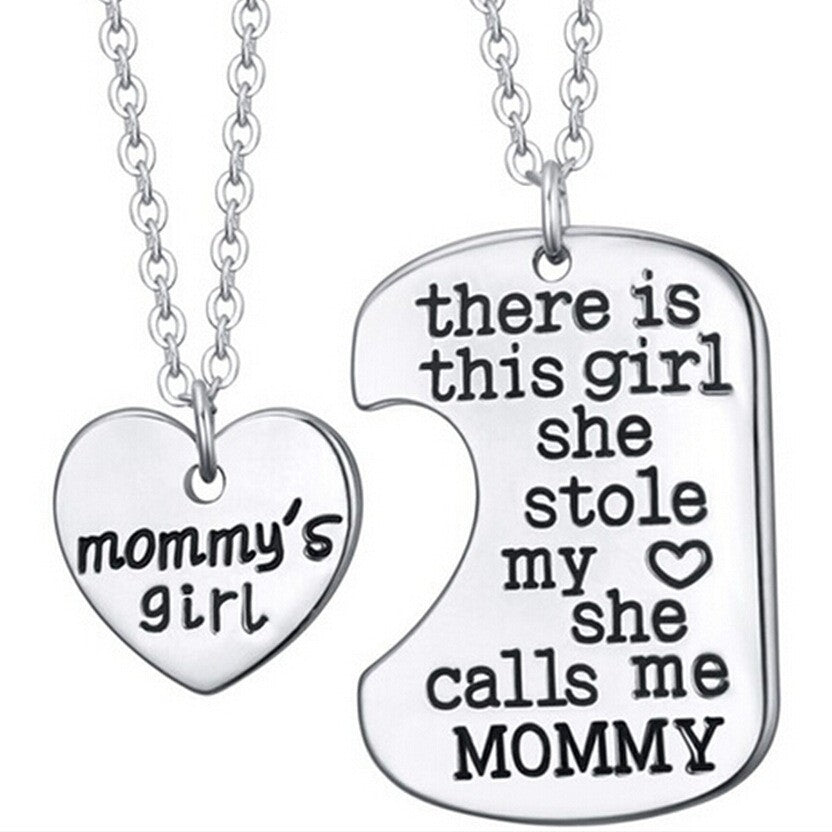 There Is This Girl She Stole My Heart She Calls Me Mommy Pendant Necklace Image 1