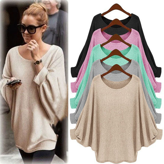 Loose Batwing Sleeve Top Sweater Image 1
