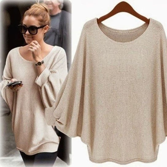 Loose Batwing Sleeve Top Sweater Image 2