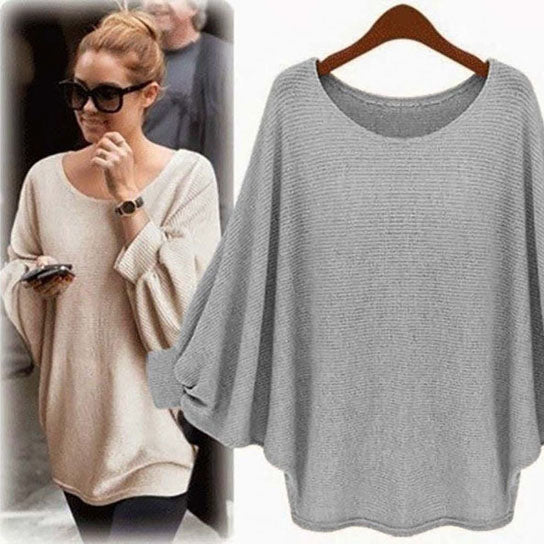 Loose Batwing Sleeve Top Sweater Image 3