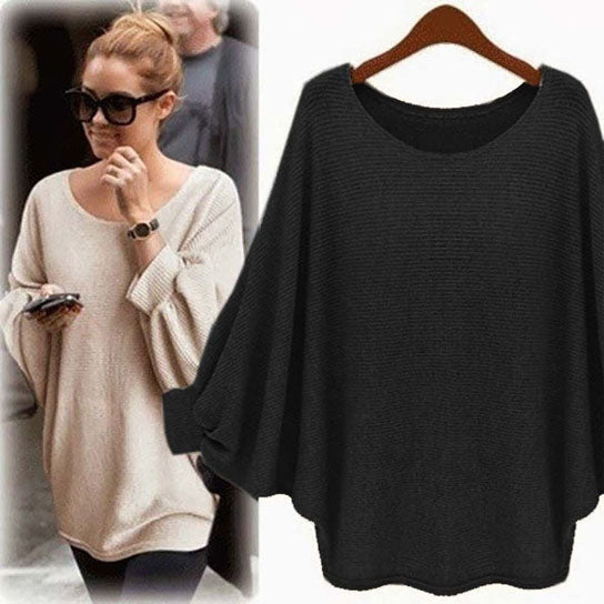 Loose Batwing Sleeve Top Sweater Image 4