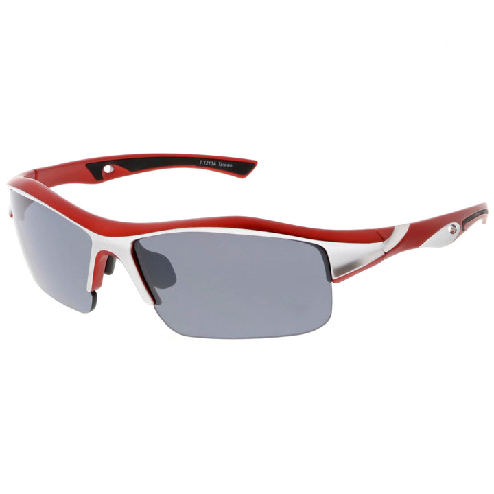 TR-90 Sports Wrap Sunglasses Shatterproof Lenses Semi-Rimless 68mm UV Protection Image 1