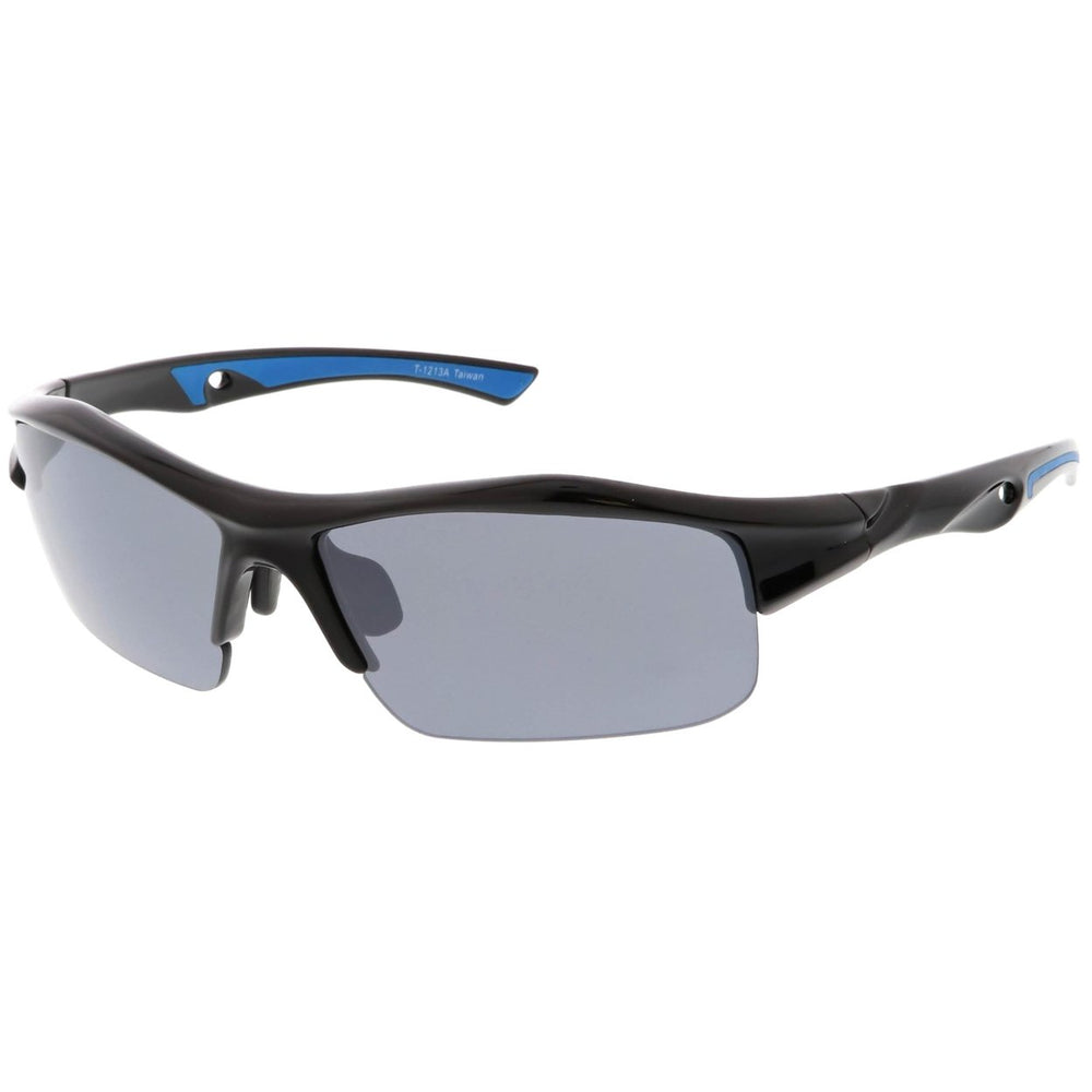 TR-90 Sports Wrap Sunglasses Shatterproof Lenses Semi-Rimless 68mm UV Protection Image 2