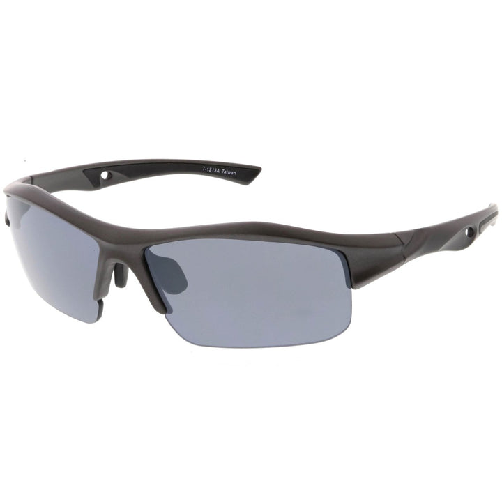 TR-90 Sports Wrap Sunglasses Shatterproof Lenses Semi-Rimless 68mm UV Protection Image 3