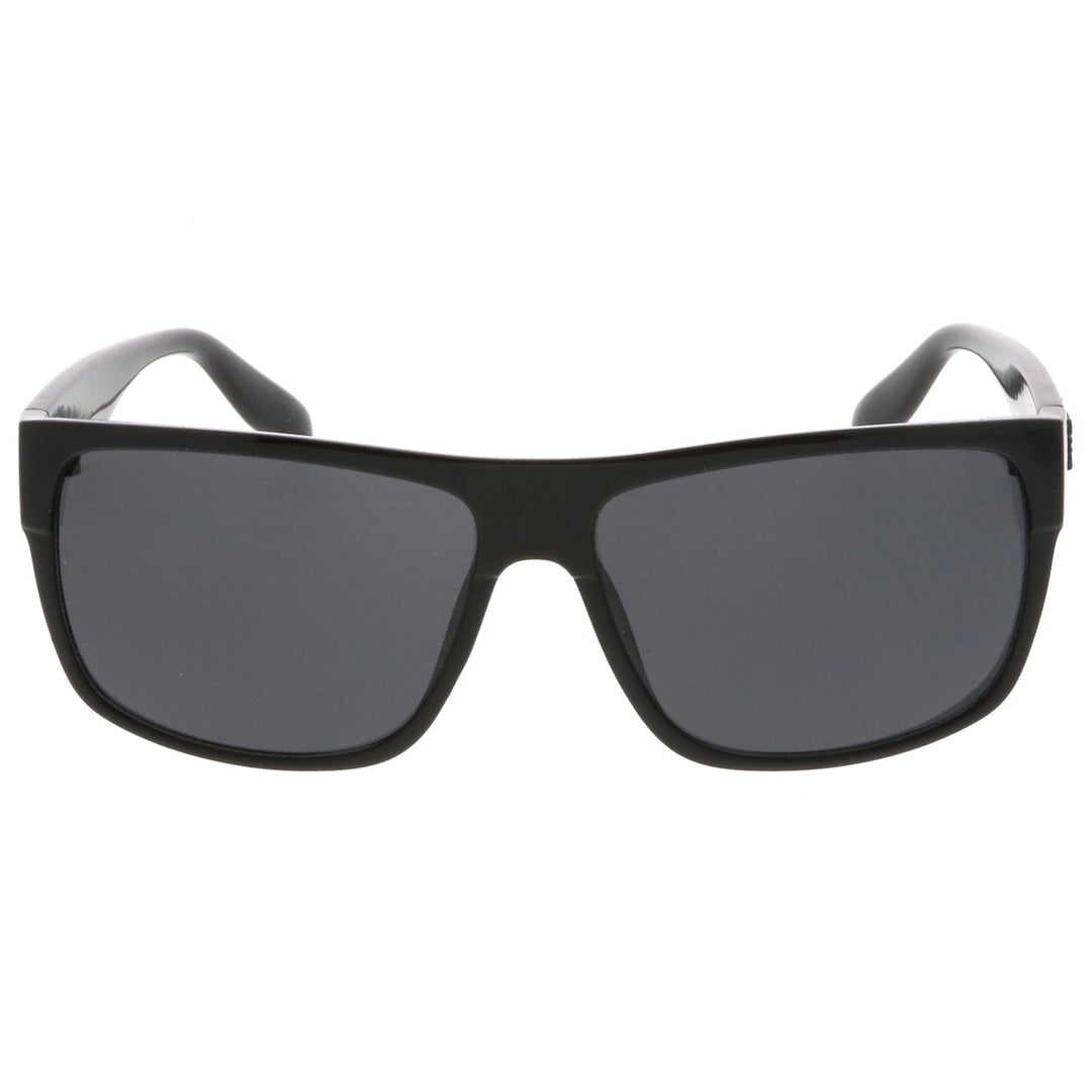 LOC Sunglasses Horn Rimmed Matte Black Square Lens 60mm UV400 Protection Image 1