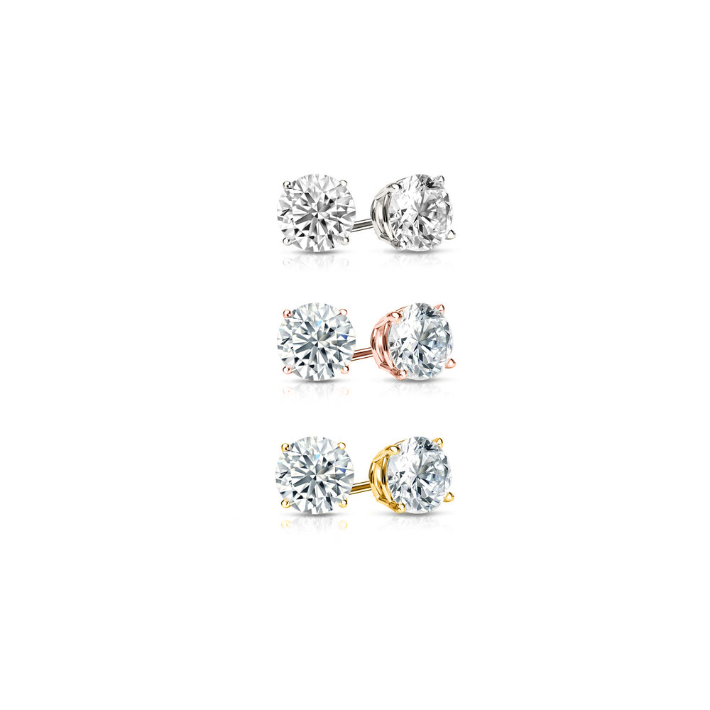 Set of 3 6.00 CTTW Swarovski Crystal Round  Stud Earrings Image 2