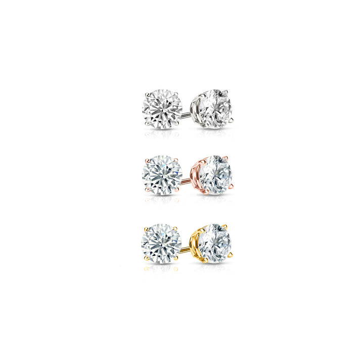 Set of 3 6.00 CTTW Swarovski Crystal Round  Stud Earrings Image 2