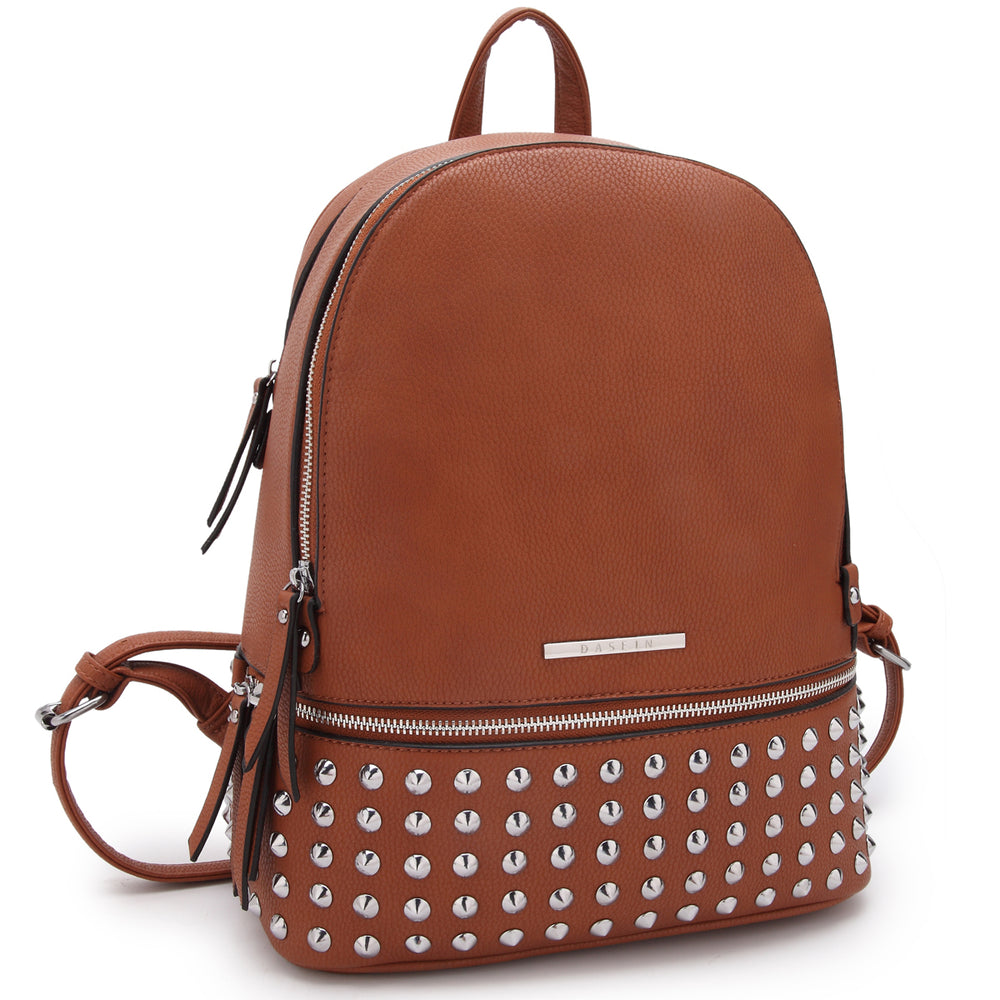 DASEIN Medium Faux Leather Spiked Studded Backpack Adjustable Straps 11.5" x 13" Image 2