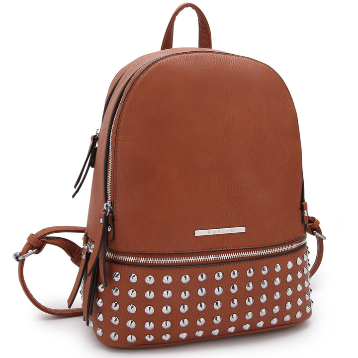 DASEIN Medium Faux Leather Spiked Studded Backpack Adjustable Straps 11.5" x 13" Image 2