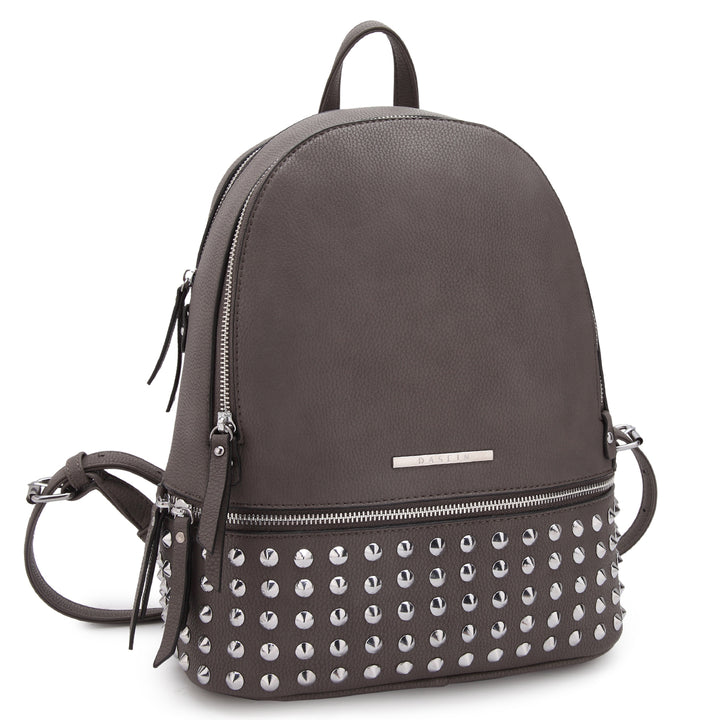 DASEIN Medium Faux Leather Spiked Studded Backpack Adjustable Straps 11.5" x 13" Image 3