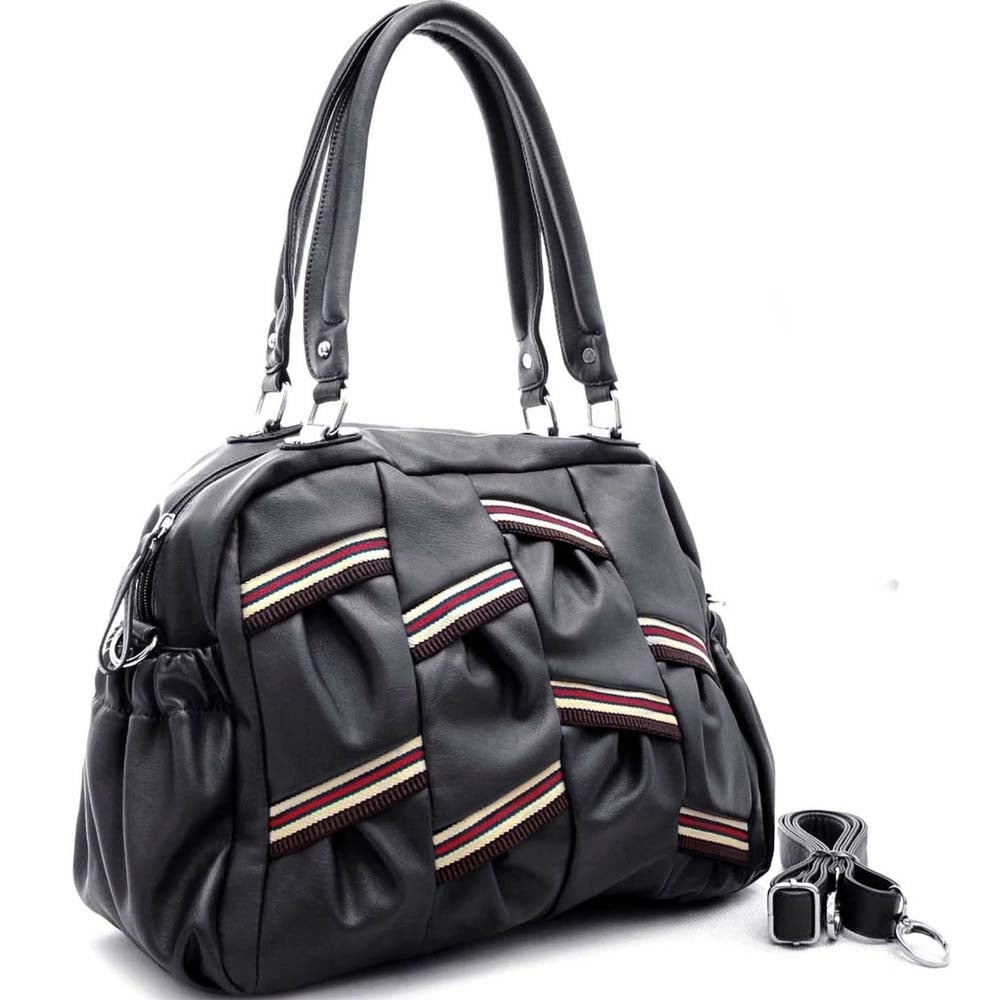 Dasein Multi Color Stripe Shoulder Bag Handbag Leather 16W x 10H x 4D Image 4