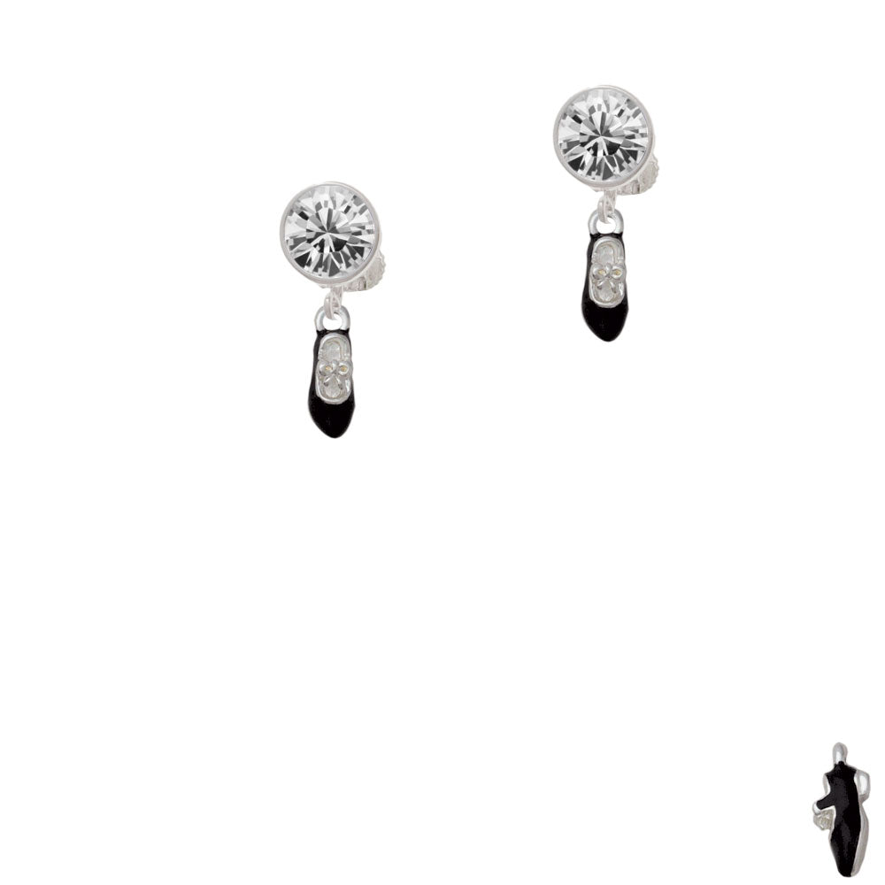 Mini Tap Shoes Crystal Clip On Earrings Image 2