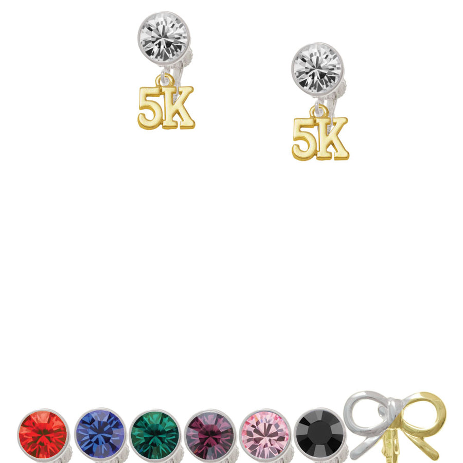 Gold Tone 5K Crystal Clip On Earrings Image 1