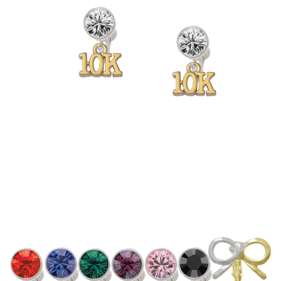 Gold Tone 10K Crystal Clip On Earrings Image 1