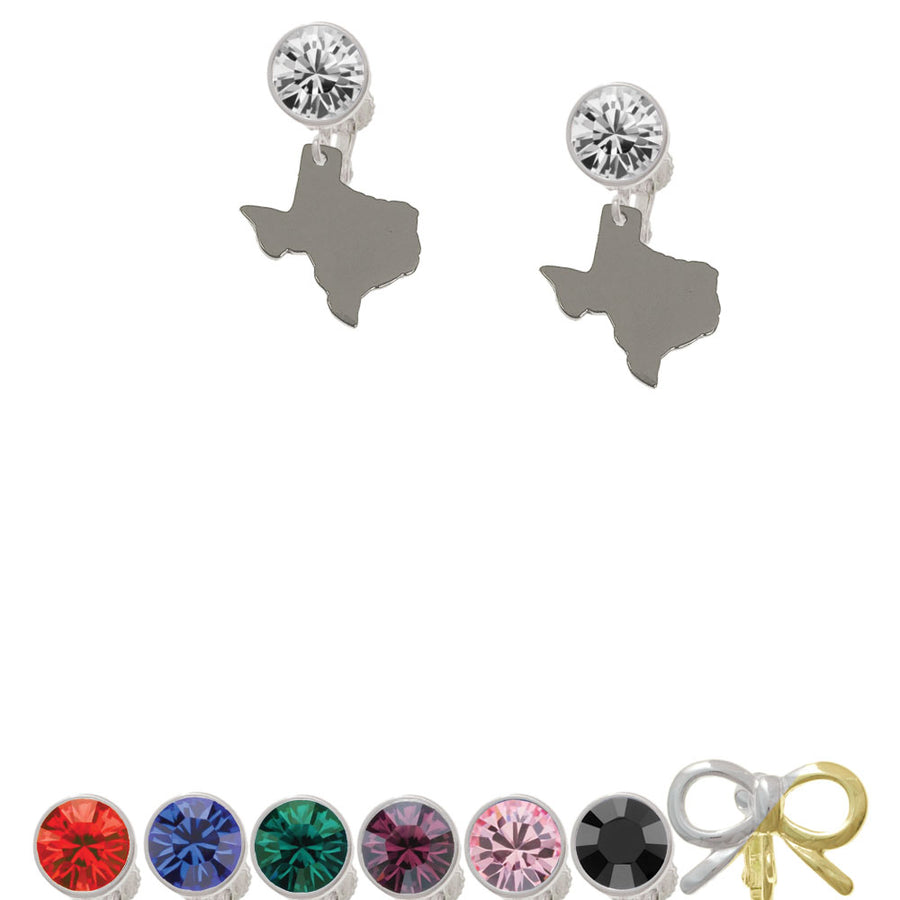 Blank Texas 2/3" Crystal Clip On Earrings Image 1
