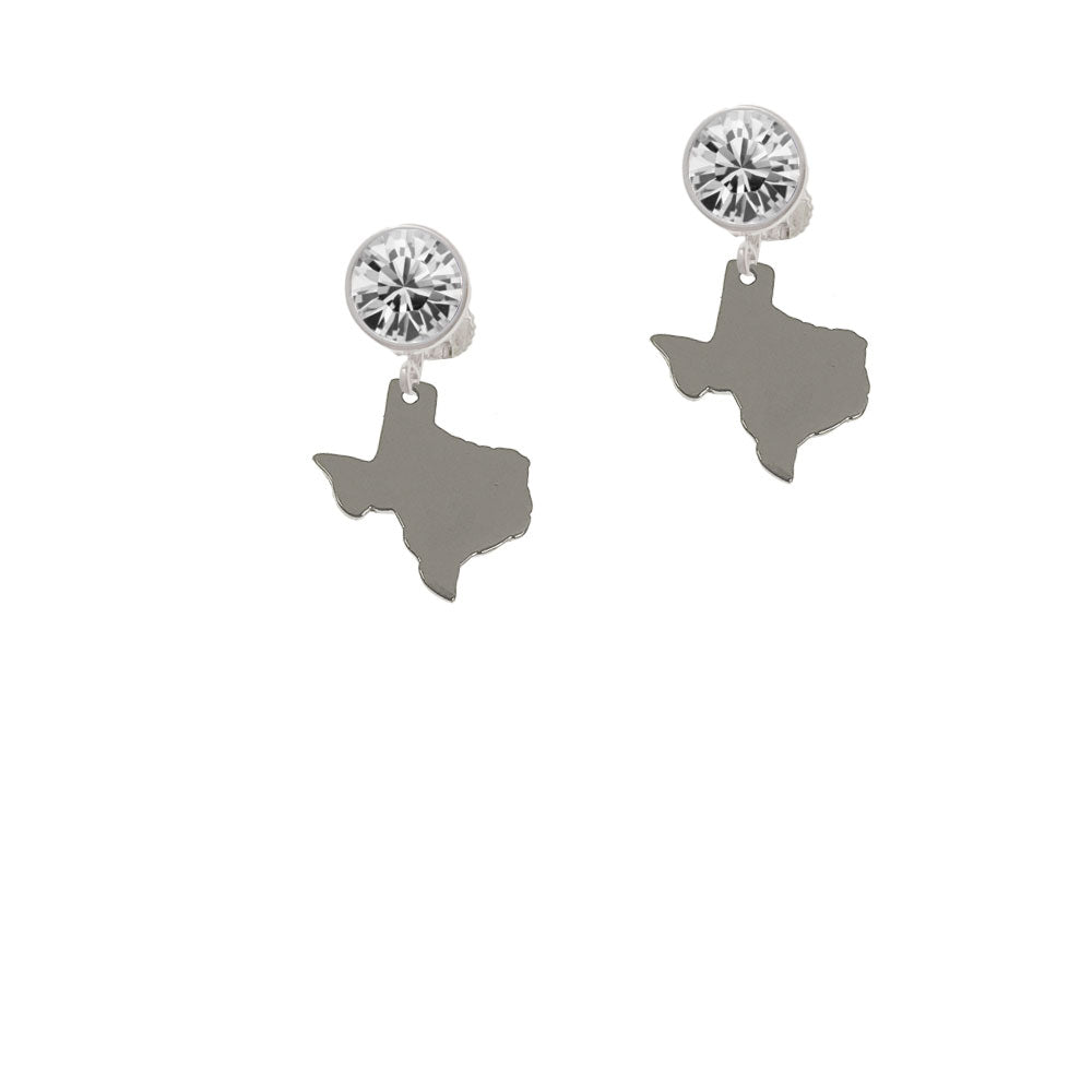 Blank Texas 2/3" Crystal Clip On Earrings Image 2