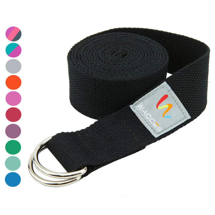 Wacces D-Ring Buckle Cotton Yoga Straps Bands - Best for Stretching Image 1