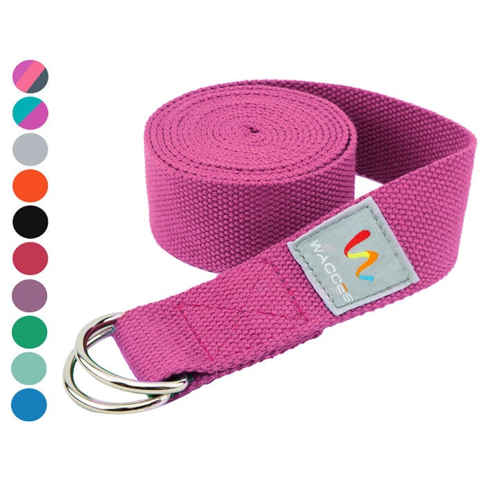 Wacces D-Ring Buckle Microfiber Yoga Straps 8ft 10ft Stretching Bands Variety Colors Image 1