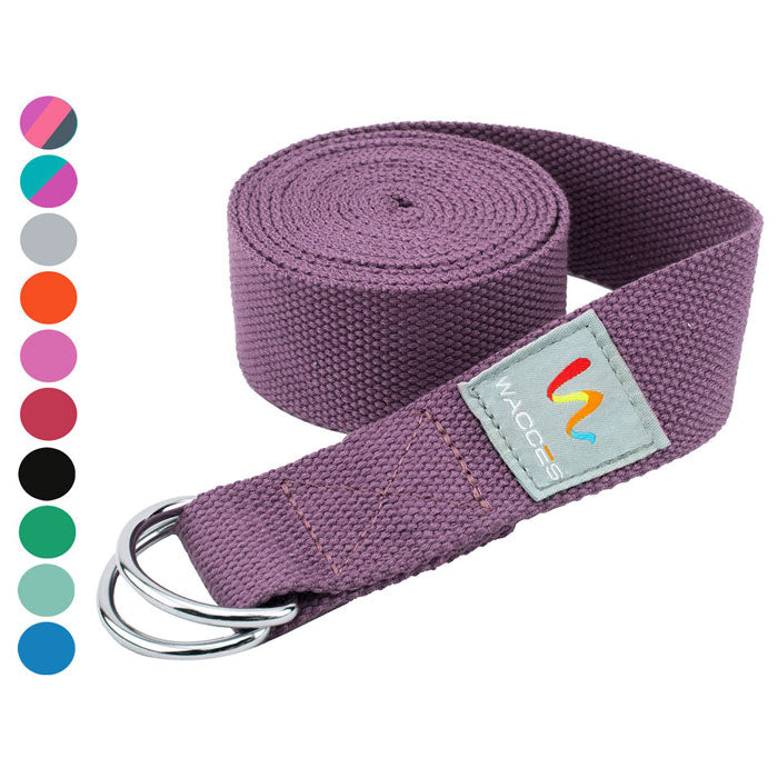 Wacces D-Ring Buckle Cotton Yoga Straps Bands - Best for Stretching Image 1