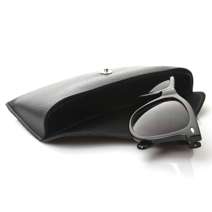 Retro Vinyl Protective Hard Sunglass Eyewear Case w/ Snap Closure Image 3
