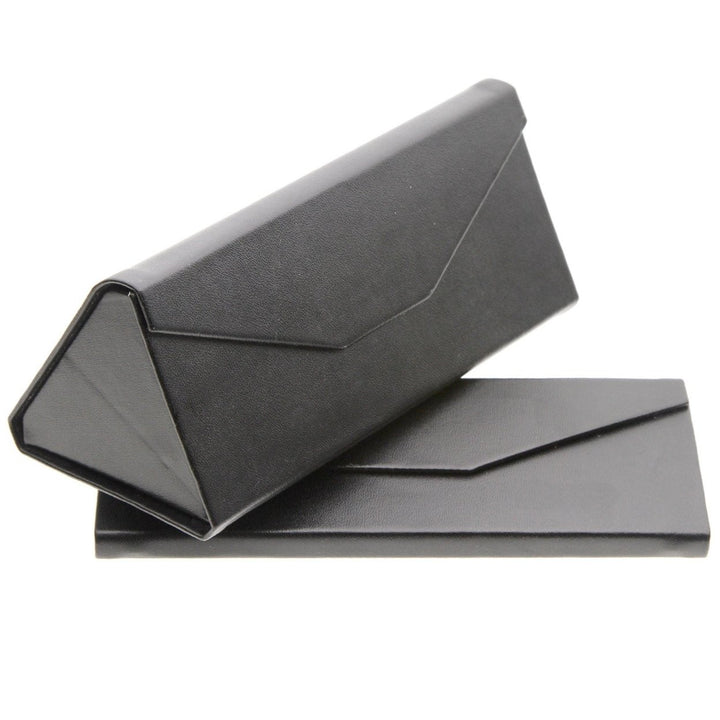 Tri-Case - Foldable Low Profile Leather Magnetic Triangular Sunglasses Eyeglasses Case Image 4