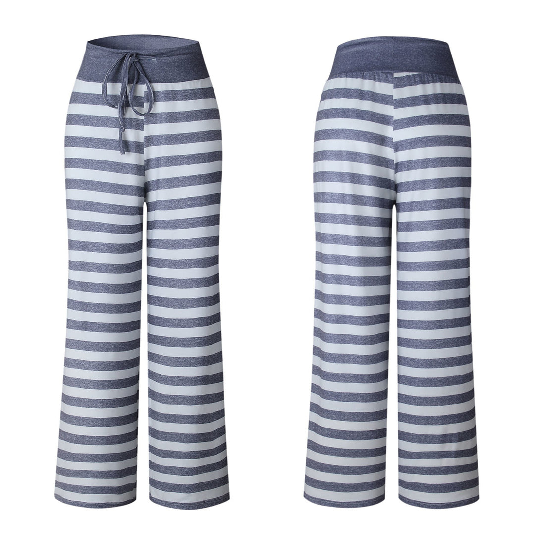 Striped Casual Wide Leg Pants Image 4