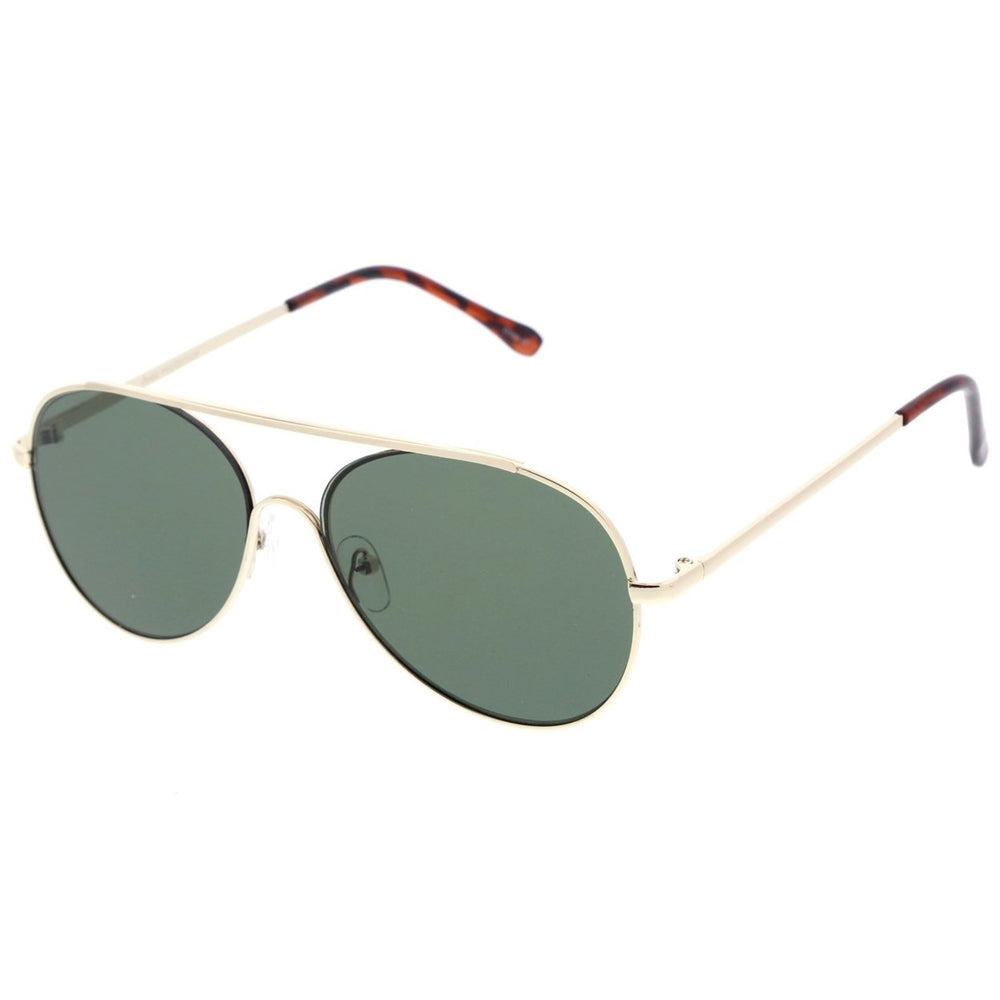 Classic Brow Bar Semi-Rimless Lens Aviator Sunglasses 57mm Image 2