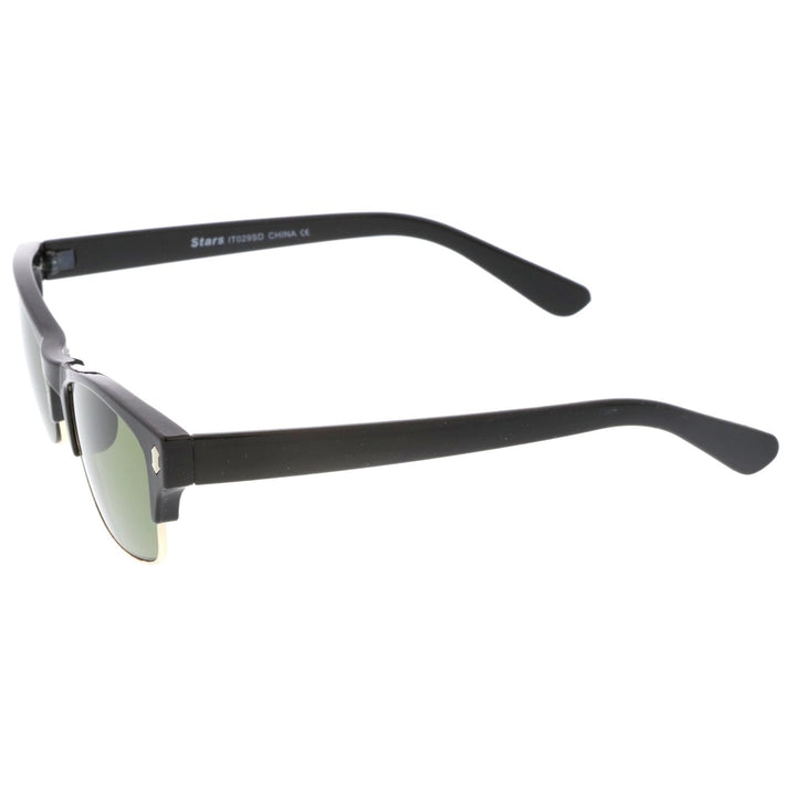 Classic Horn Rimmed Rectangle Lens Half Frame Sunglasses 53mm Image 3