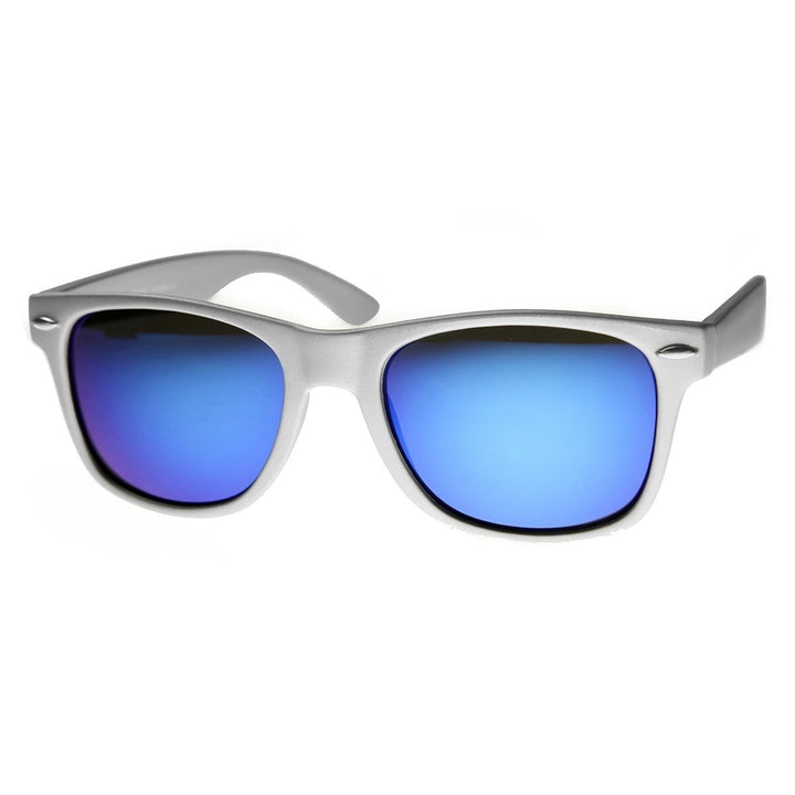 Classic Horn Rimmed Sunglasses Flash Mirror Lens UV400 Protection Various Colors Image 2