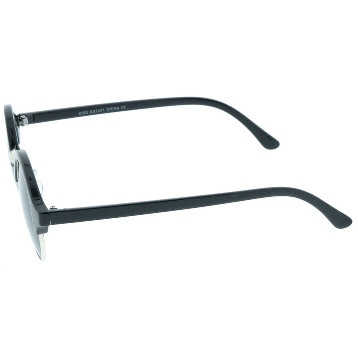 Classic Semi-Rimless Metal Nose Bridge P3 Round Sunglasses 47mm Image 3